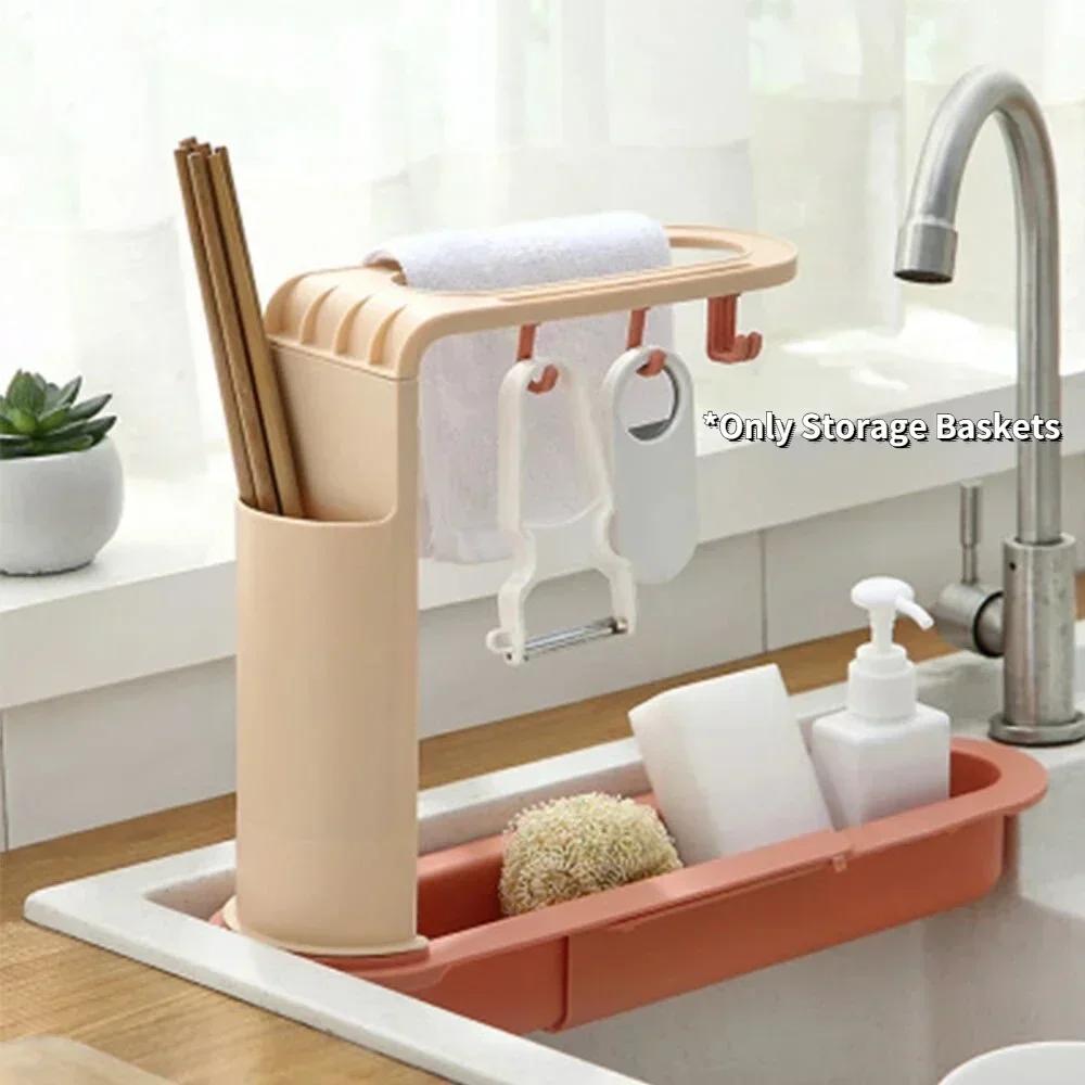 Kitchen Gadgets Rack Storage - Étagère de rangement télescopique pour évier,