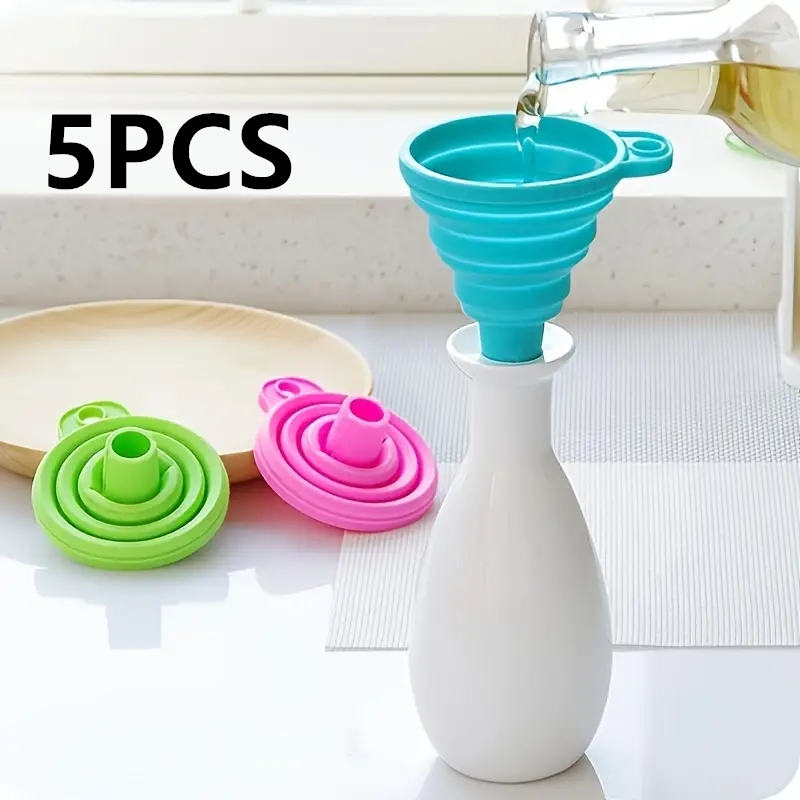 Kitchen Gadgets New - Entonnoir pliant en Silicone, multifonctionnel, Portable,