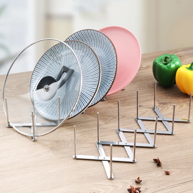 Kitchen Gadgets Rack Storage - Organisateur de couvercles de casseroles pliable